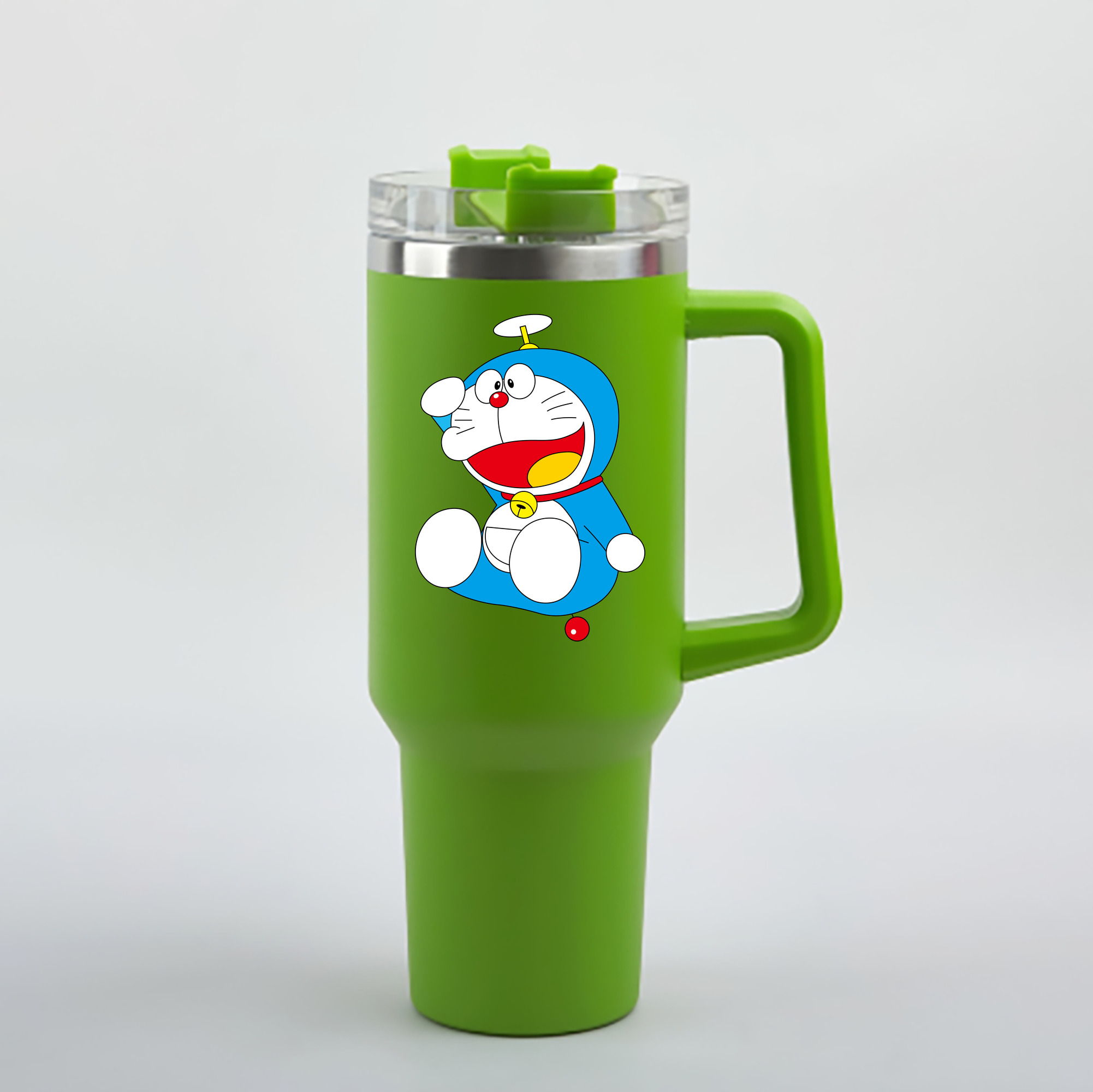 （画像用） ドラえもん Doraemon 1200mL車用タンブラー - クリスタルステッカー（プラスチックストロー付き）